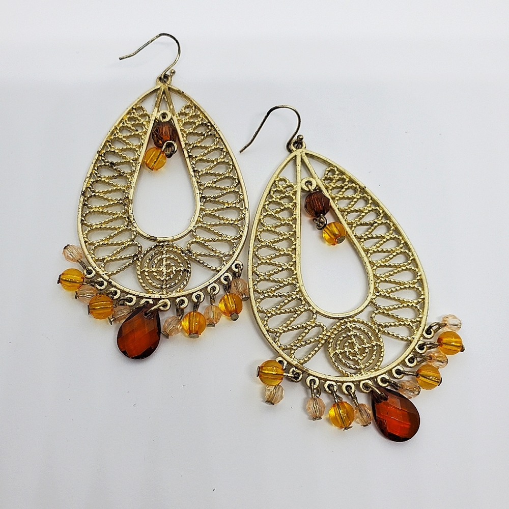 Avon Bali Bliss Beaded Earrings in Brown